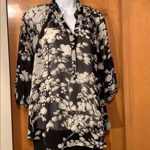 Bellatrix printed soft v-neck 3/4 sleeve b…